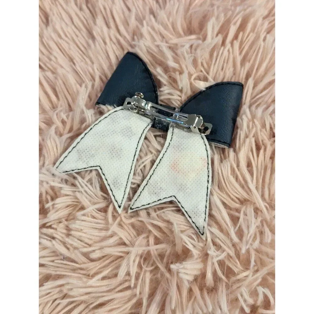 Space themed NASA hair bow barrette embroidered handmade brand new barrette clip
